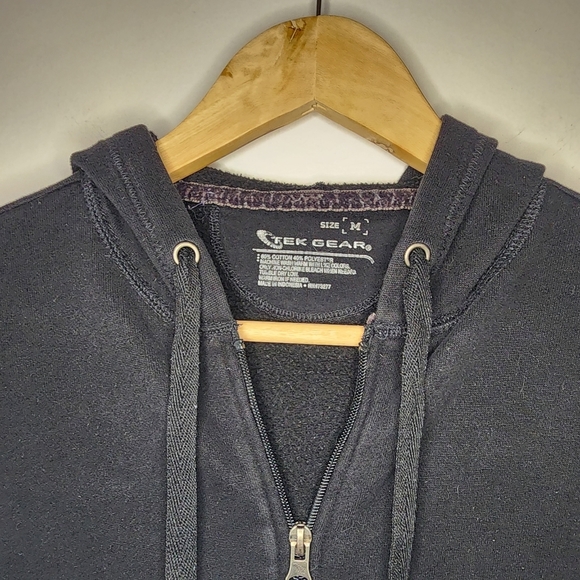 Tek Gear Long Sleeve Sweater Black Hooded Medium - Picture 3 of 3